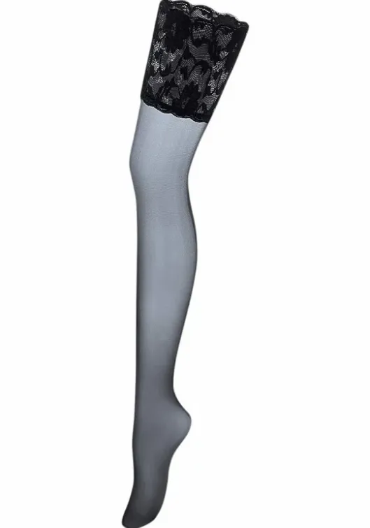 Sale Vivance Halterlose Feinstrumpfe Schwarz, Weis