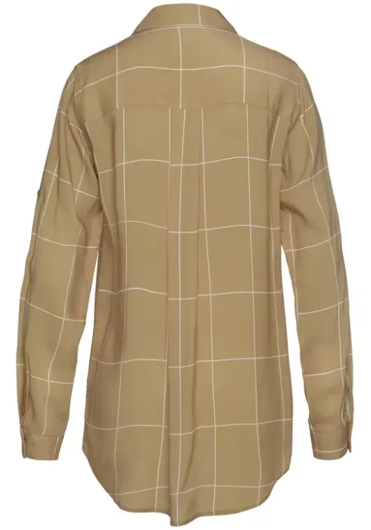Sale LASCANA Hemdbluse Ocker-Weis-Kariert