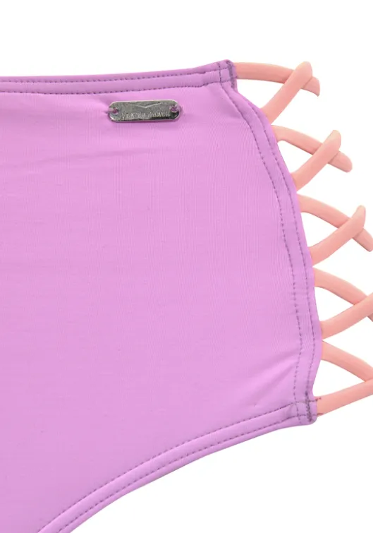 Hot Venice Beach Highwaist-Bikini-Hose"Anna" Lila