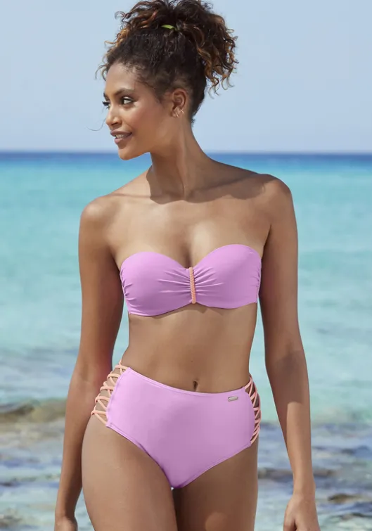 Hot Venice Beach Highwaist-Bikini-Hose"Anna" Lila