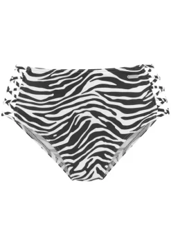 New Venice Beach Highwaist-Bikini-Hose"Fjella" Schwarz-Weis