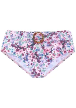 Online s.Oliver Highwaist-Bikini-Hose"Scatter" Lila-Bedruckt