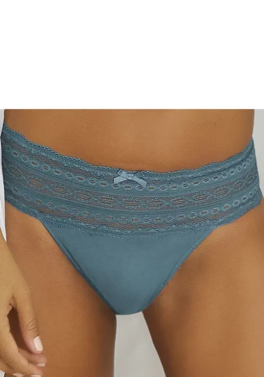 Online petite fleur High-Waist-Slip Blau+Weis