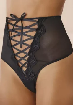 New petite fleur gold High-Waist-String Schwarz