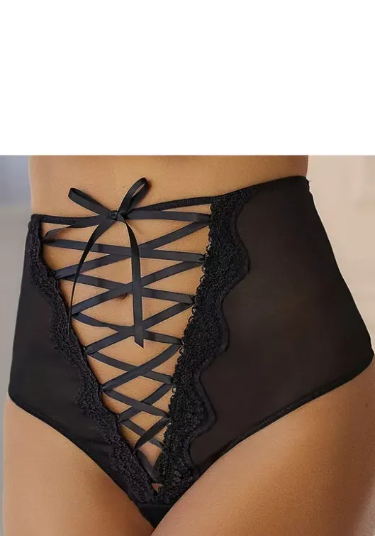 New petite fleur gold High-Waist-String Schwarz