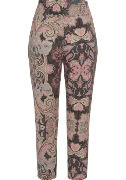 New LASCANA 7/8-Hose Schwarz-Koralle Bedruckt