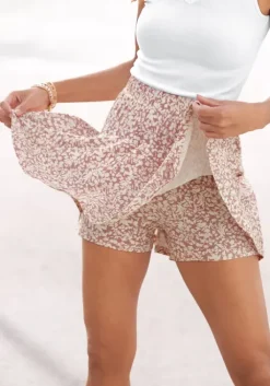 Clearance Vivance Hosenrock Mauve-Creme-Bedruckt