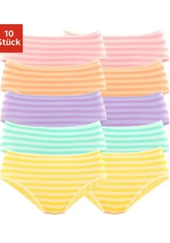 New petite fleur Jazz-Pants Slips Gestreift-Lila, Gelb, Grun, Orange, Rosa