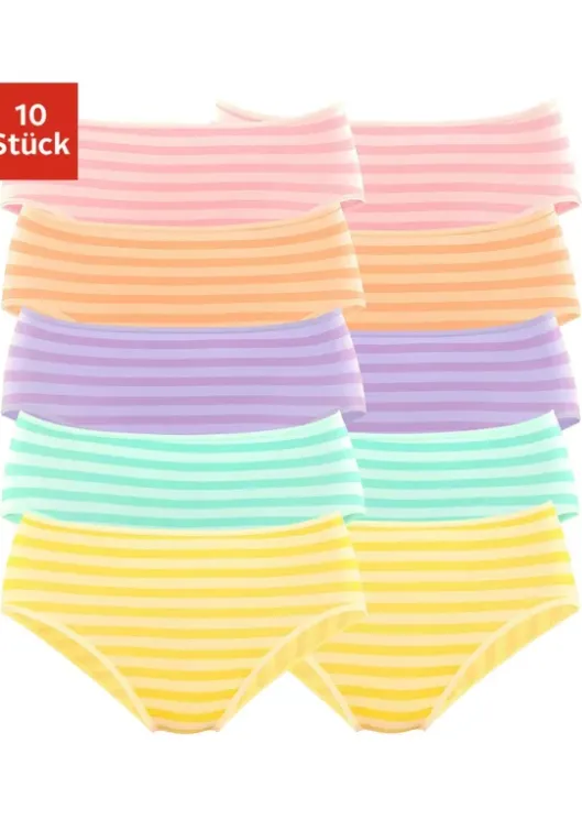 New petite fleur Jazz-Pants Slips Gestreift-Lila, Gelb, Grun, Orange, Rosa
