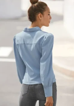 Outlet Vivance Jeansbluse Blue-Washed