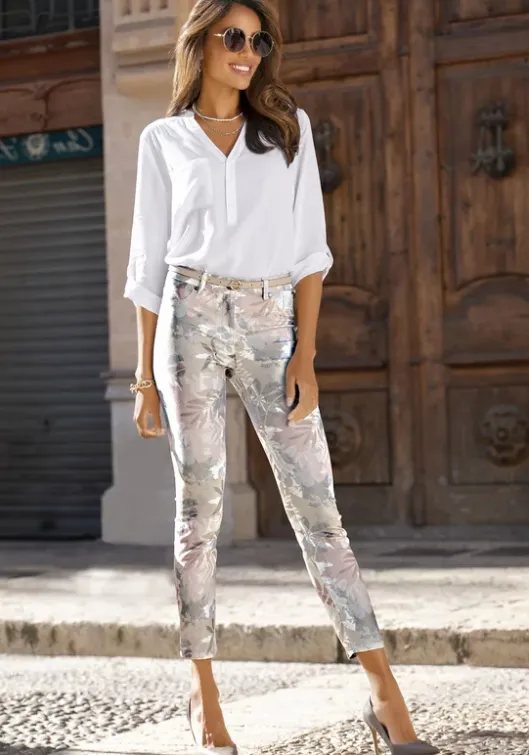 Discount LASCANA 7/8-Jeggings Creme-Bedruckt