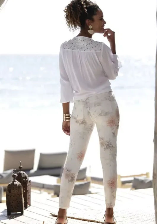 Discount LASCANA 7/8-Jeggings Weis-Bedruckt