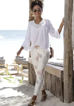 Discount LASCANA 7/8-Jeggings Weis-Bedruckt