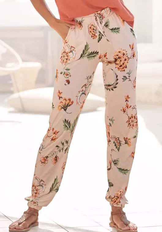 Buffalo Jerseyhose Beige-Bedruckt