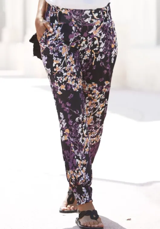 Hot Vivance Jerseyhose Schwarz-Lila Bedruckt
