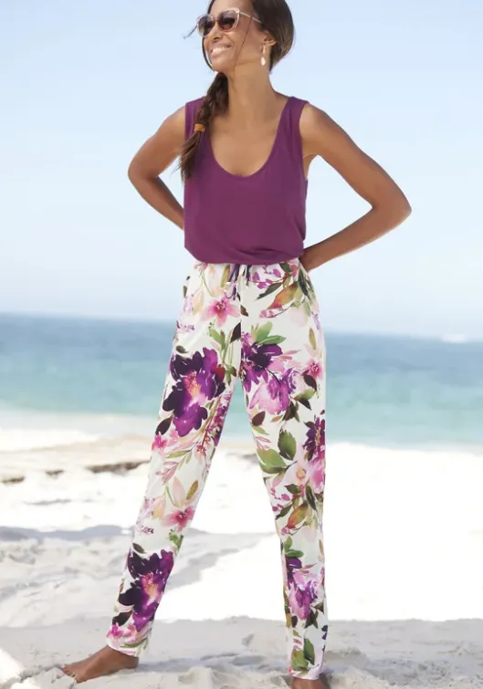 Clearance Beachtime Jerseyhose Weis Bedruckt