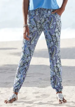 New LASCANA Jerseyhose Blau-Bedruckt