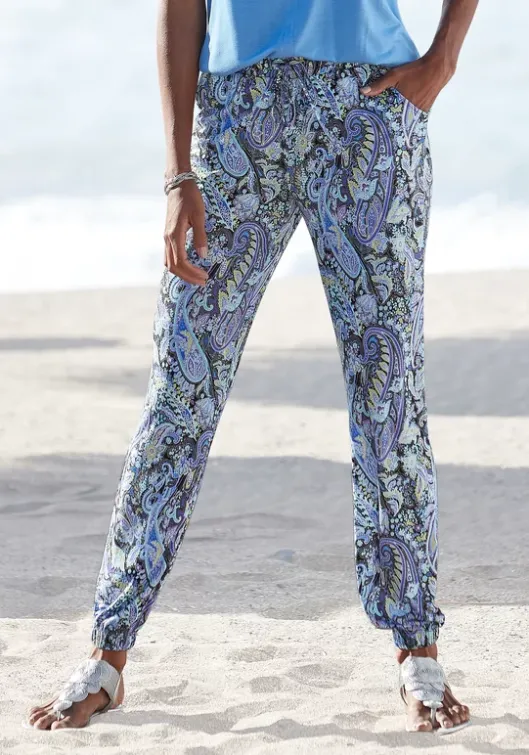 New LASCANA Jerseyhose Blau-Bedruckt