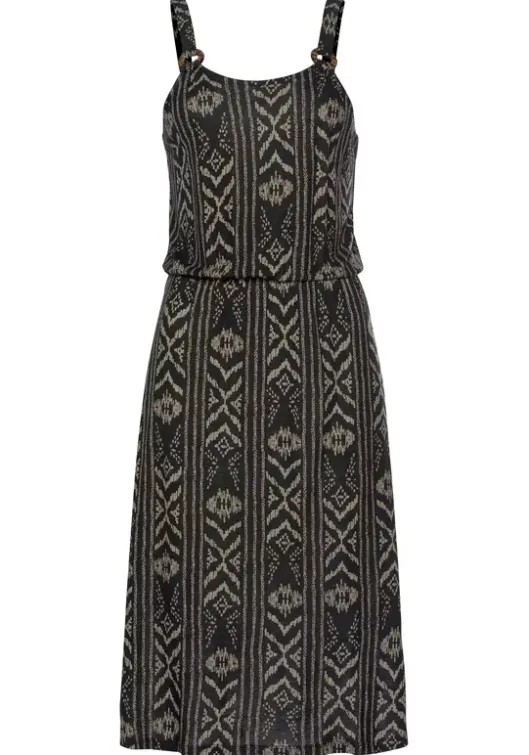 Outlet LASCANA Jerseykleid Schwarz-Creme-Bedruckt