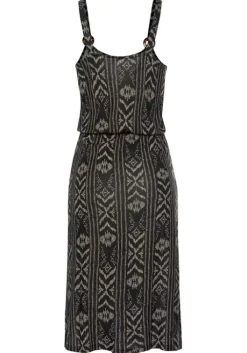 Outlet LASCANA Jerseykleid Schwarz-Creme-Bedruckt