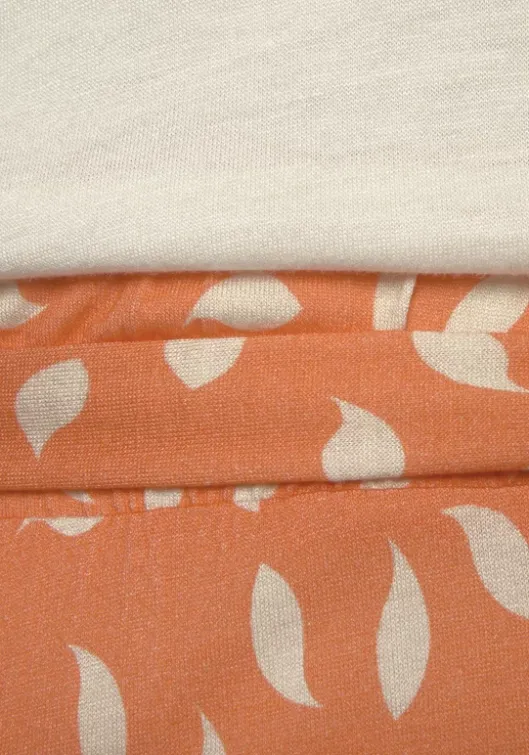 Hot Vivance Jerseykleid Orange-Creme Bedruckt