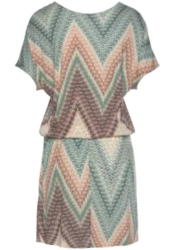 Sale LASCANA Jerseykleid Grun-Rostorange-Aubergine-Bedruckt