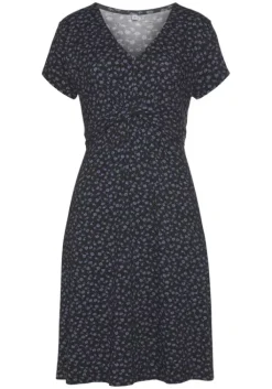 New Vivance Jerseykleid Schwarz-Blau-Geblumt