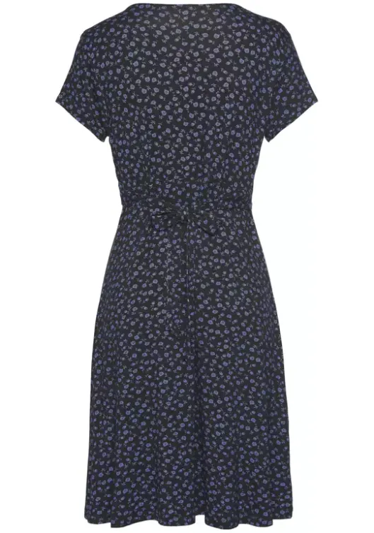 New Vivance Jerseykleid Schwarz-Blau-Geblumt