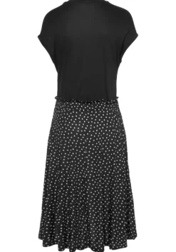Beachtime Jerseykleid Schwarz-Gepunktet-Bedruckt