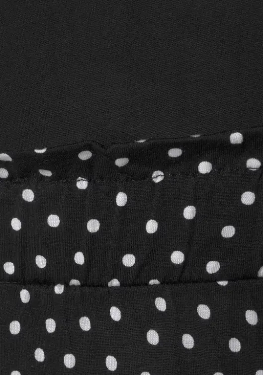 Beachtime Jerseykleid Schwarz-Gepunktet-Bedruckt