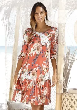 Online s.Oliver Jerseykleid Koralle-Bedruckt