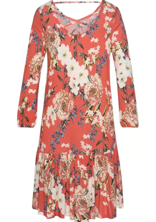 Online s.Oliver Jerseykleid Koralle-Bedruckt
