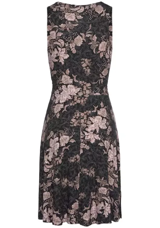 Online Vivance Jerseykleid Schwarz-Rose-Bedruckt