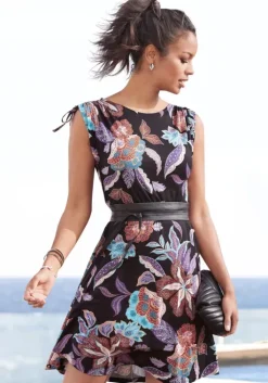 New Vivance Jerseykleid Schwarz-Bedruckt
