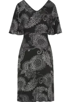 Vivance Jerseykleid Schwarz-Weis Bedruckt