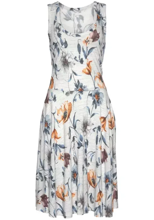 Outlet Vivance Jerseykleid Grau-Meliert-Bedruckt