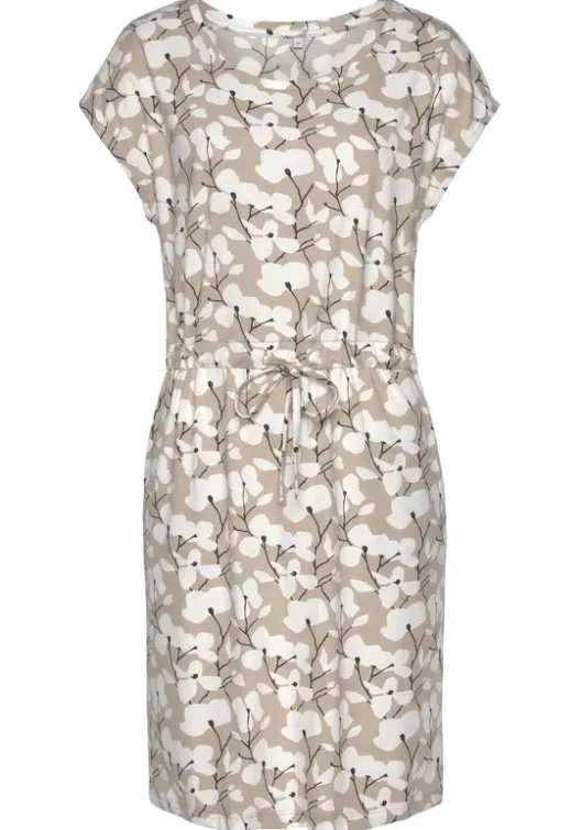Clearance Beachtime Jerseykleid Beige-Creme-Bedruckt