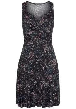 Discount Vivance Jerseykleid Schwarz-Rose-Bedruckt
