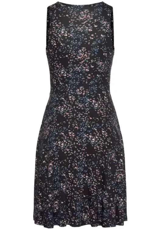 Discount Vivance Jerseykleid Schwarz-Rose-Bedruckt