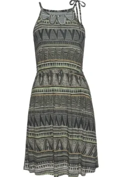 Clearance Beachtime Jerseykleid Schwarz-Grun-Bedruckt