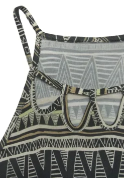 Clearance Beachtime Jerseykleid Schwarz-Grun-Bedruckt