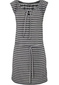 Sale Venice Beach Jerseykleid Anthrazit-Weis-Gestreift