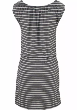 Sale Venice Beach Jerseykleid Anthrazit-Weis-Gestreift