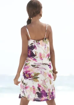 Sale Beachtime Jerseykleid Weis Bedruckt