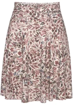 Clearance Vivance Jerseyrock Creme-Mauve Bedruckt