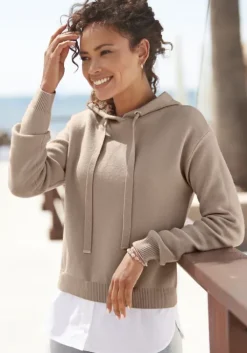 Outlet Vivance Kapuzenpullover Beige