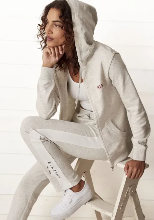 Hot H.I.S Kapuzensweatjacke Grau-Meliert