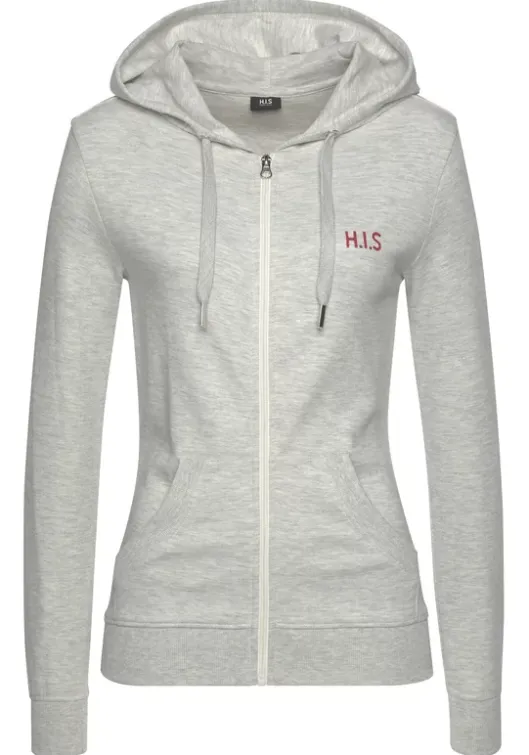 Hot H.I.S Kapuzensweatjacke Grau-Meliert