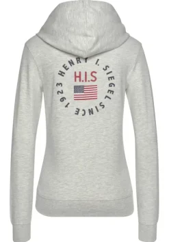 Hot H.I.S Kapuzensweatjacke Grau-Meliert