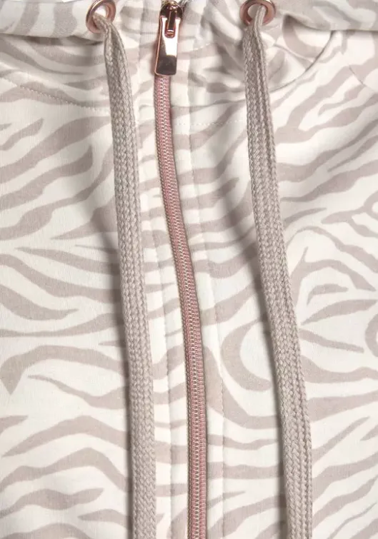 LASCANA Kapuzensweatjacke"/ Sweatshirtjacke Mit Details In Rosegold" Beige-Nougat